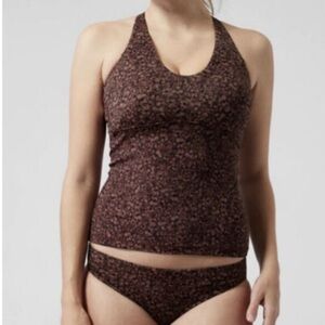 Athleta Triangle Tankini D-DD Clean Bikini Bottom Set Swimsuit M NWT Brown